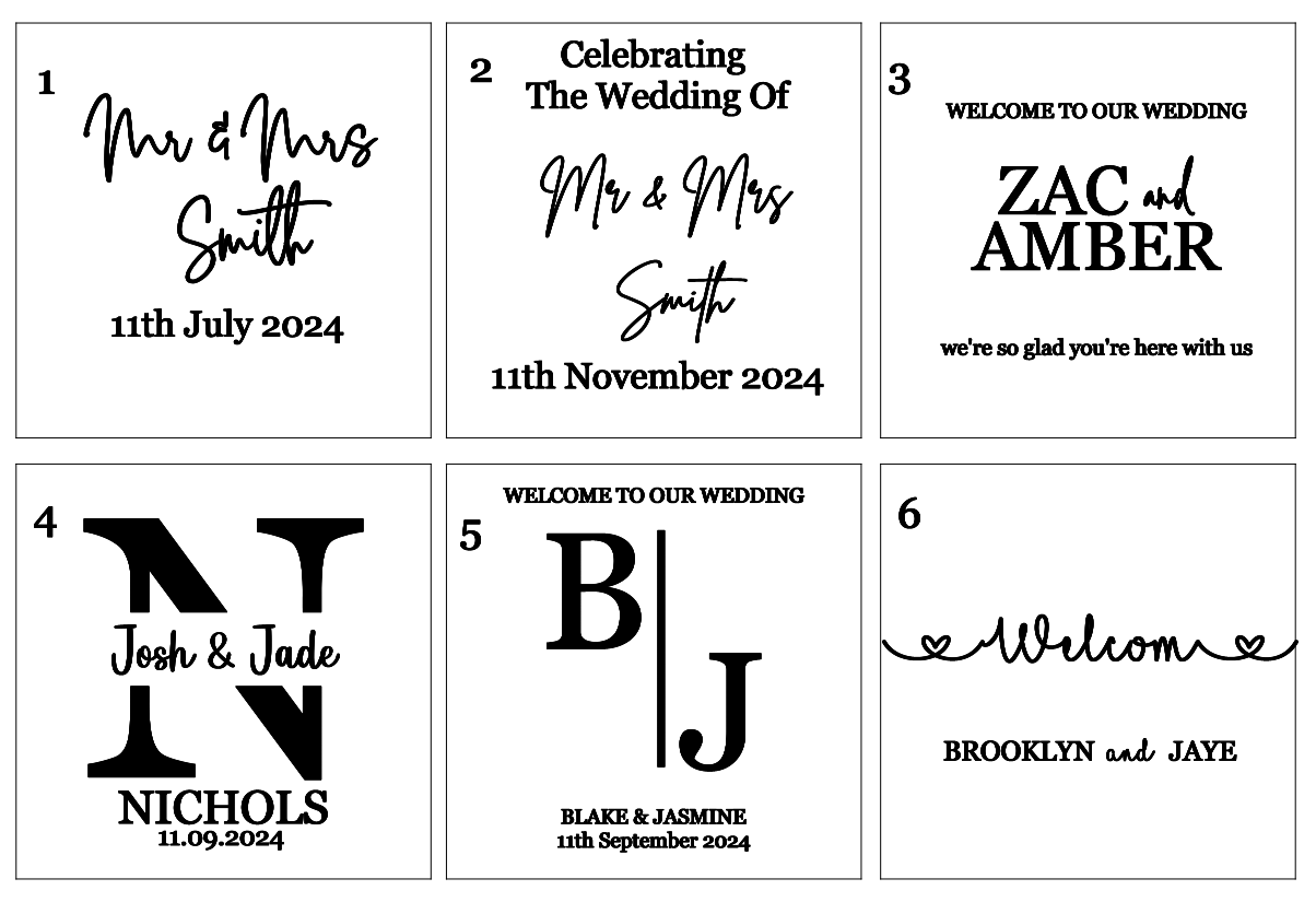 Rectangular Wedding Signage littleemandco